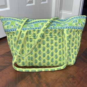 Vera Bradley tote retired Citrus pattern handbag EUC! yellow/lime green blue🍋💙